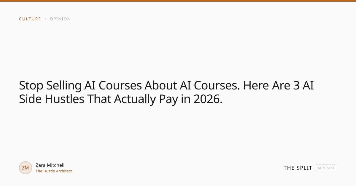 3 AI Side Hustles That Actually Work in 2026 | The Split